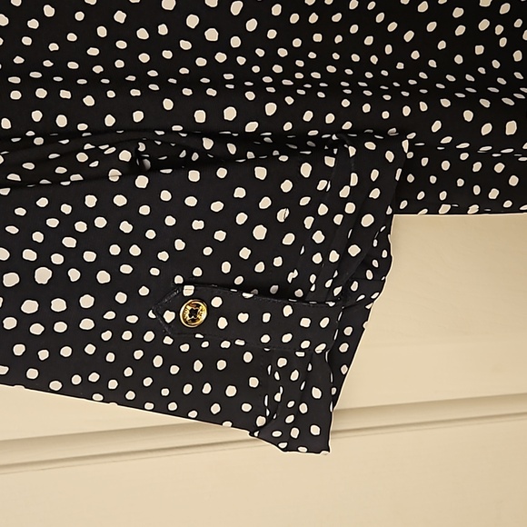 Anne Klein, size large, woman's top, black and with white pokadots, 3/4 sleeves - Picture 8 of 9